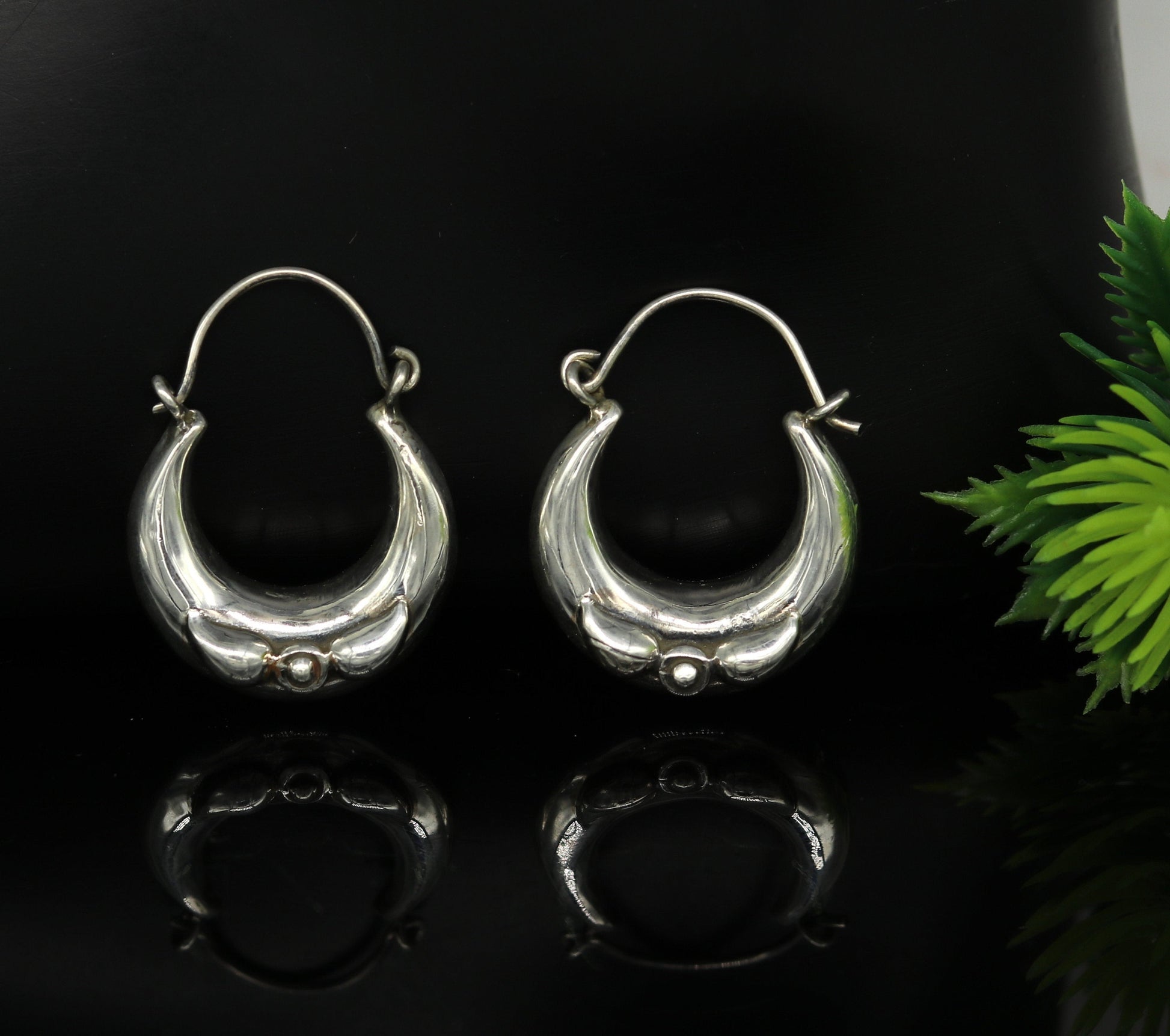 Handmade 925 sterling silver jewelry, fabulous vintage stylish customized hoops earrings bali tribal ethnic personalized jewelry ske17 - TRIBAL ORNAMENTS