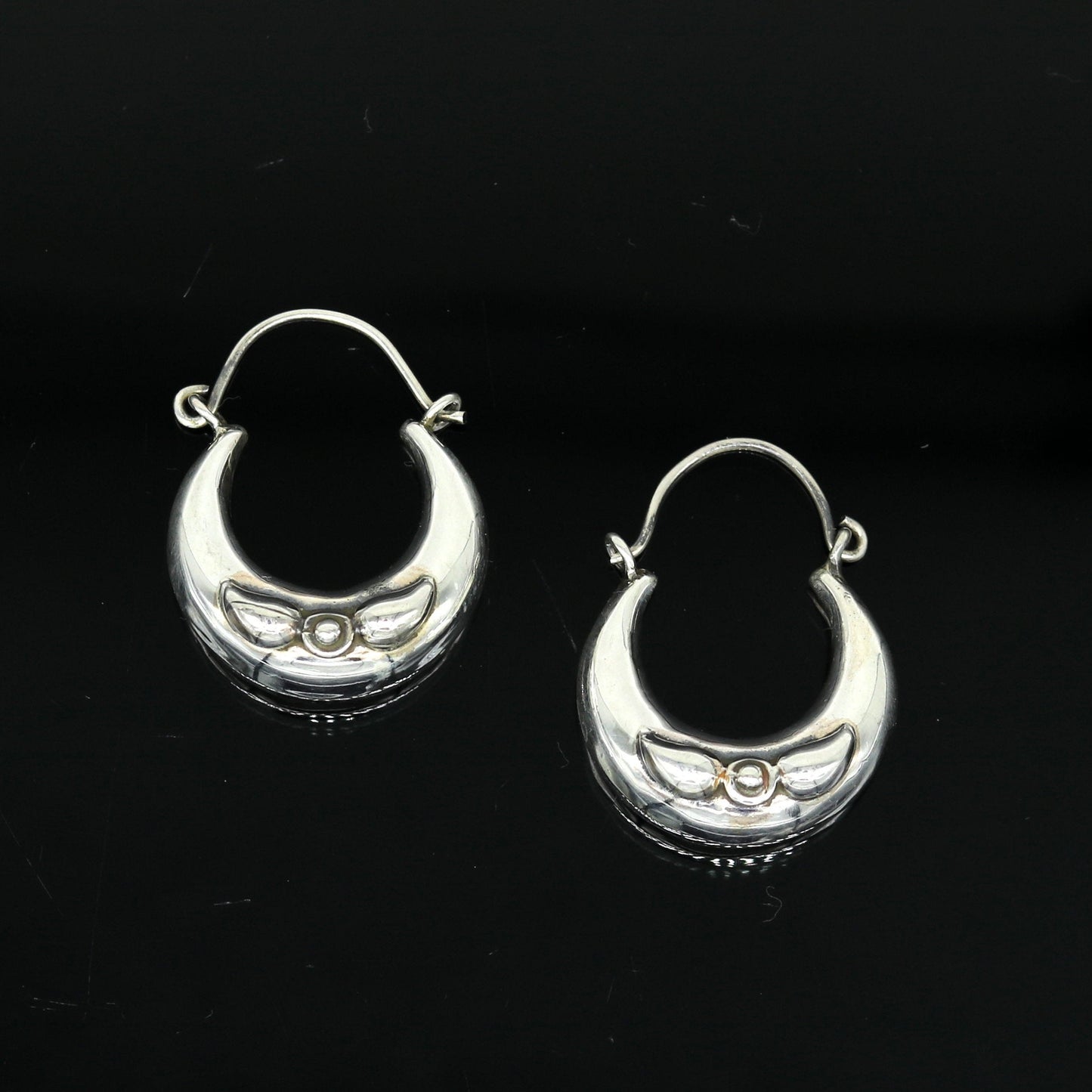 Handmade 925 sterling silver jewelry, fabulous vintage stylish customized hoops earrings bali tribal ethnic personalized jewelry ske17 - TRIBAL ORNAMENTS