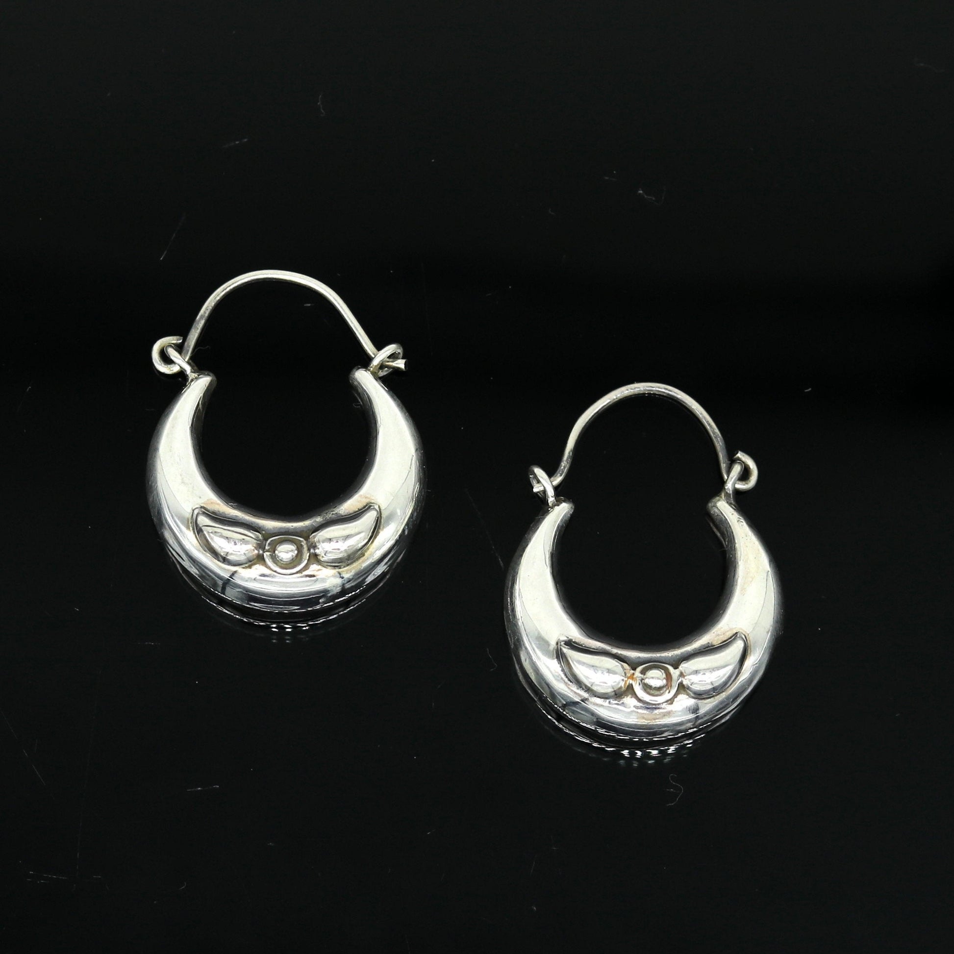 Handmade 925 sterling silver jewelry, fabulous vintage stylish customized hoops earrings bali tribal ethnic personalized jewelry ske17 - TRIBAL ORNAMENTS
