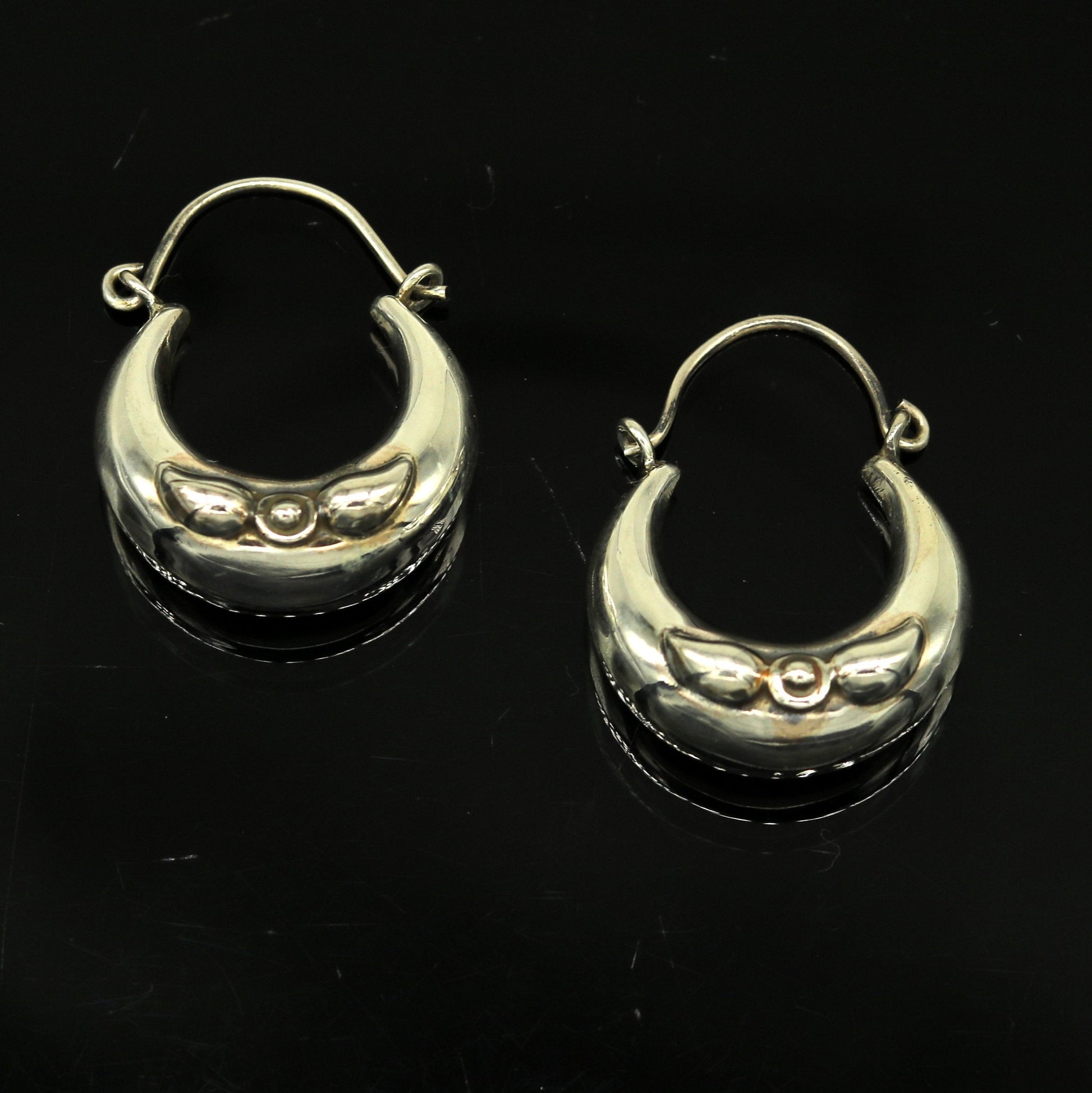 Handmade 925 sterling silver jewelry, fabulous vintage stylish customized hoops earrings bali tribal ethnic personalized jewelry ske17 - TRIBAL ORNAMENTS