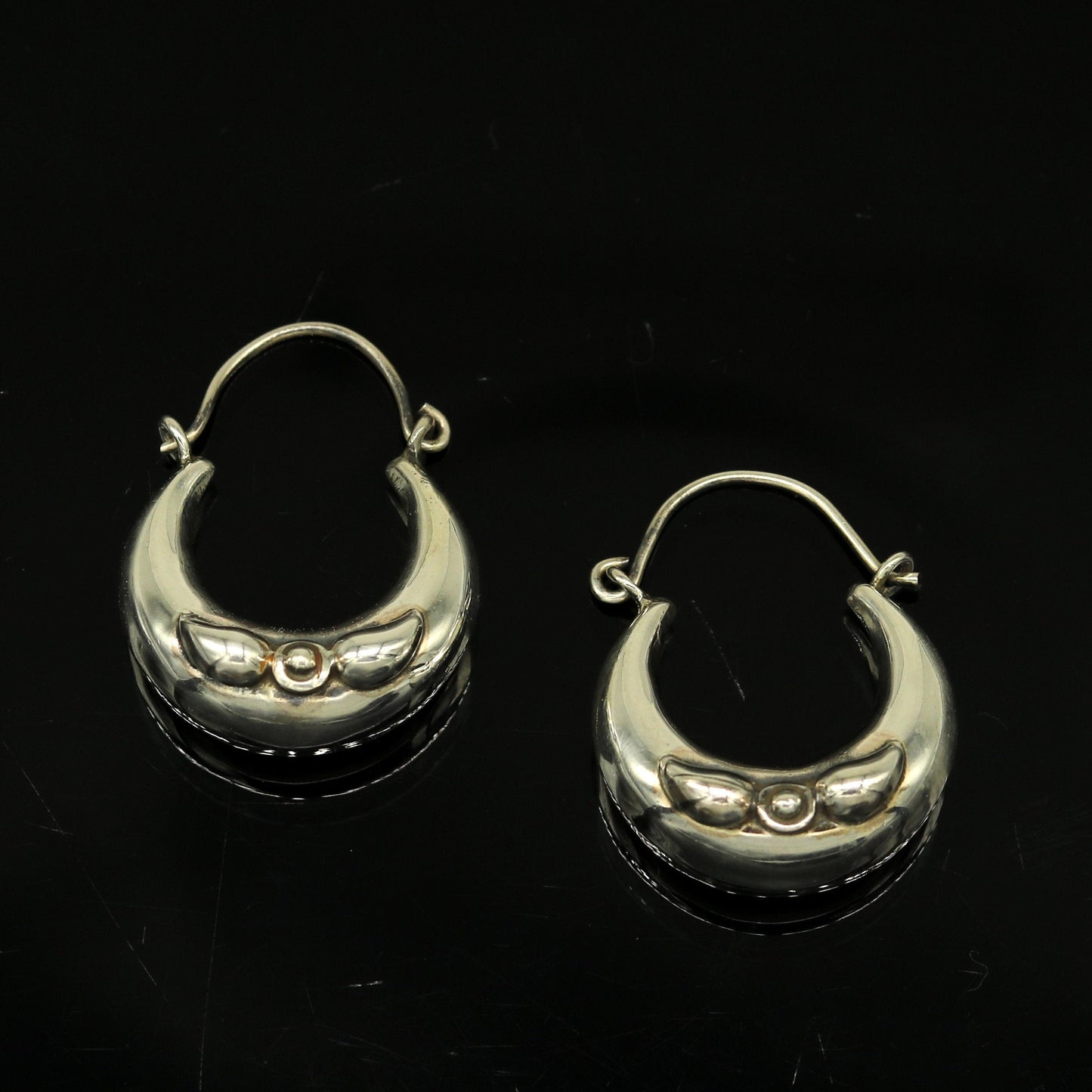 Handmade 925 sterling silver jewelry, fabulous vintage stylish customized hoops earrings bali tribal ethnic personalized jewelry ske17 - TRIBAL ORNAMENTS