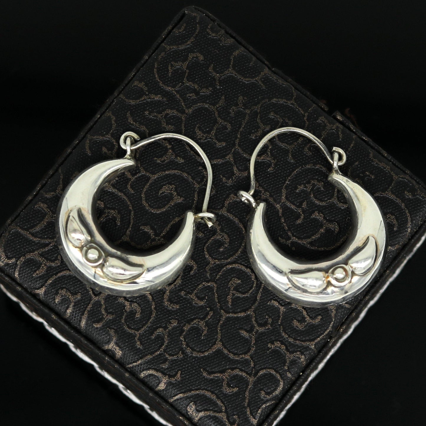Handmade 925 sterling silver jewelry, fabulous vintage stylish customized hoops earrings bali tribal ethnic personalized jewelry ske17 - TRIBAL ORNAMENTS