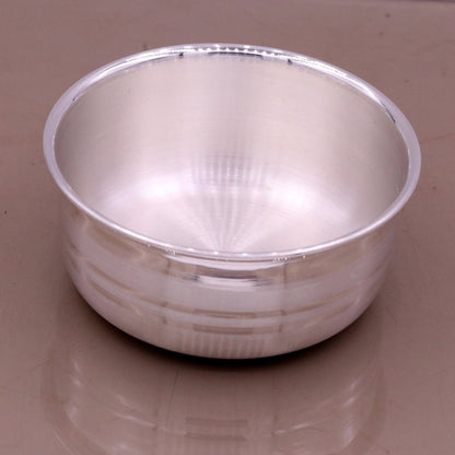 Handmade 999 fine silver baby bowl, excellent silver utensils from india, plain high quality silver vessels, silver kitchen utensils sv41 - TRIBAL ORNAMENTS