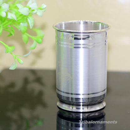 Handmade 999 fine silver vessels, water/milk Glass tumbler, silver flask, baby kids silver utensils for stay healthy from bacteria sv38 - TRIBAL ORNAMENTS