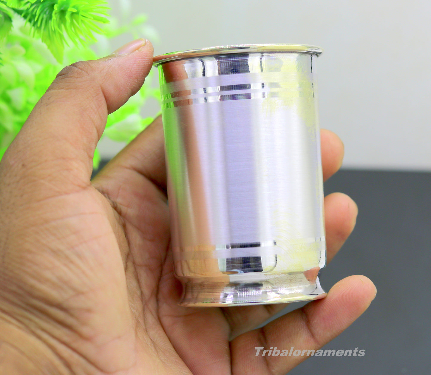 Handmade 999 fine silver vessels, water/milk Glass tumbler, silver flask, baby kids silver utensils for stay healthy from bacteria sv38 - TRIBAL ORNAMENTS