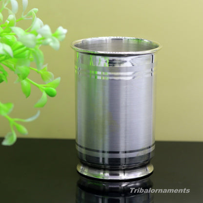 Handmade 999 fine silver vessels, water/milk Glass tumbler, silver flask, baby kids silver utensils for stay healthy from bacteria sv38 - TRIBAL ORNAMENTS