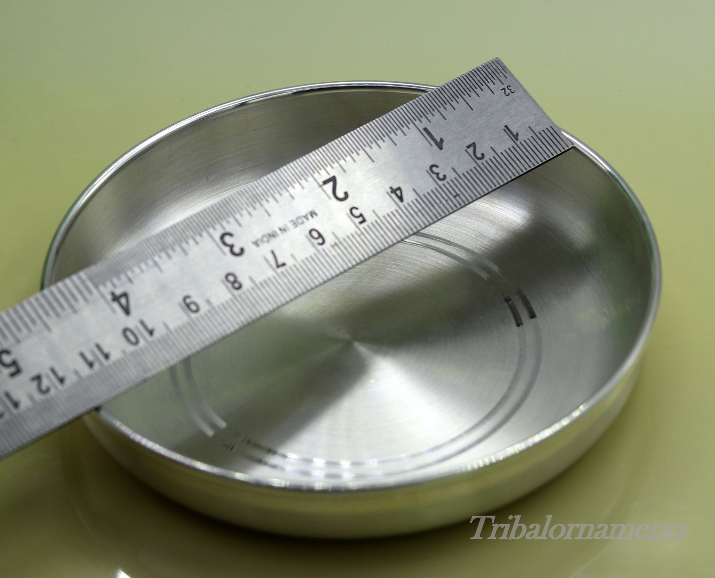 Handmade 999 fine solid silver plate tray for baby food, pure silver vessels, silver utensils, home and kitchen accessories sv26 - TRIBAL ORNAMENTS