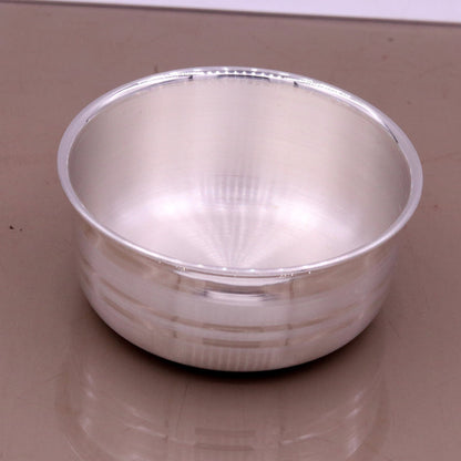 Handmade 999 solid silver baby bowl, excellent silver utensils from india, plain high quality silver vessels, silver kitchen utensils sv06 - TRIBAL ORNAMENTS