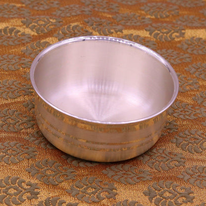 Handmade 999 solid silver baby bowl, excellent silver utensils from india, plain high quality silver vessels, silver kitchen utensils sv06 - TRIBAL ORNAMENTS