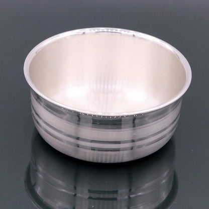 Handmade 999 solid silver baby bowl, excellent silver utensils from india, plain high quality silver vessels, silver kitchen utensils sv06 - TRIBAL ORNAMENTS