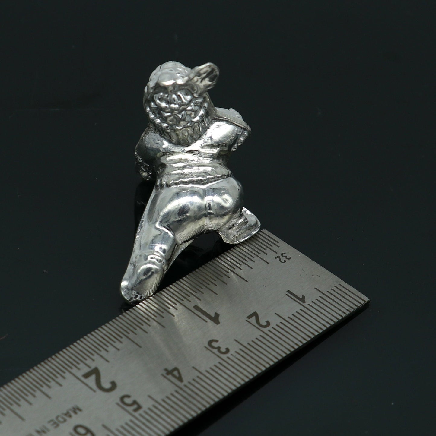 Handmade design Indian idol little Krishna, Ladu Gopal, bala gopala small silver statue sculpture home temple puja art, utensils su215 - TRIBAL ORNAMENTS