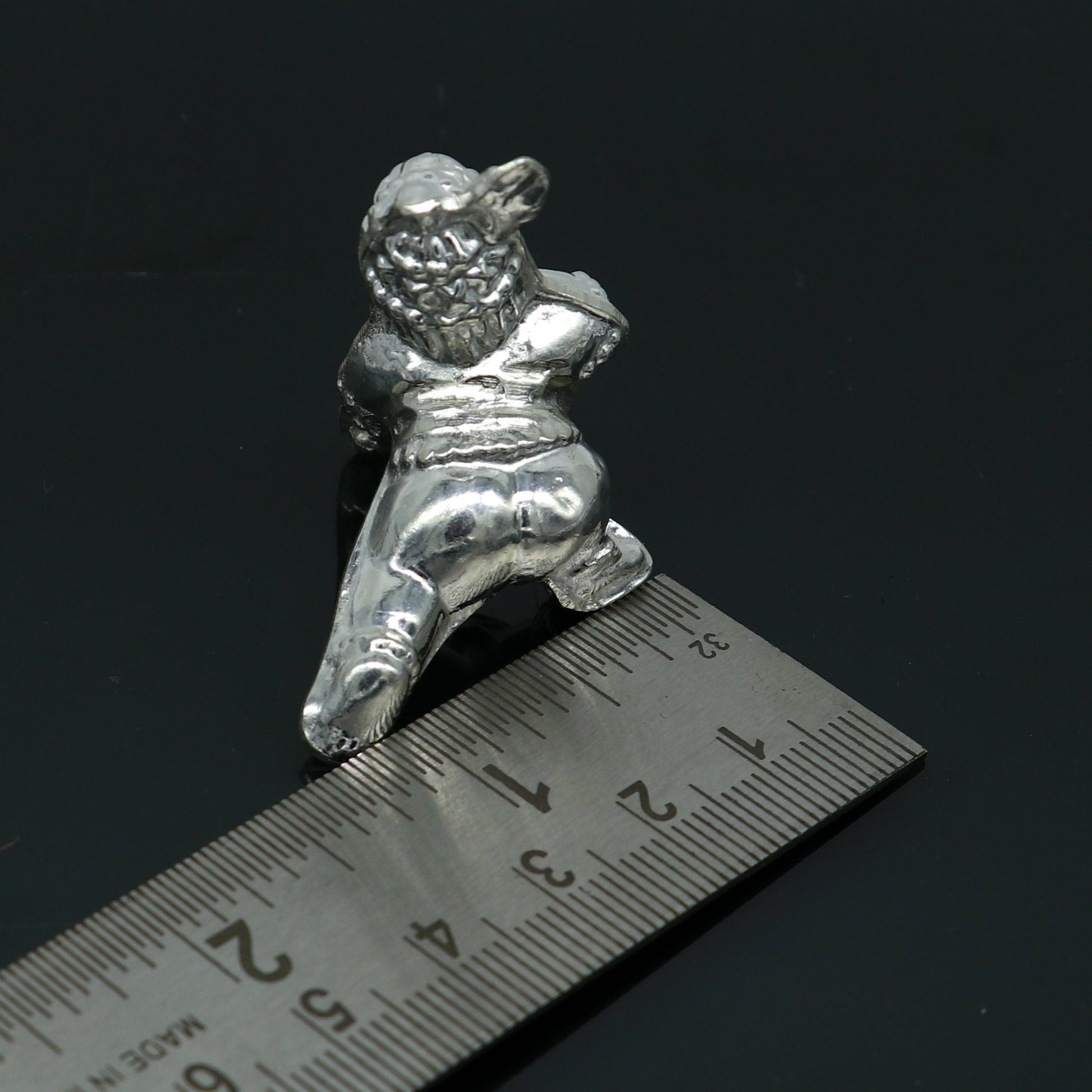 Handmade design Indian idol little Krishna, Ladu Gopal, bala gopala small silver statue sculpture home temple puja art, utensils su215 - TRIBAL ORNAMENTS