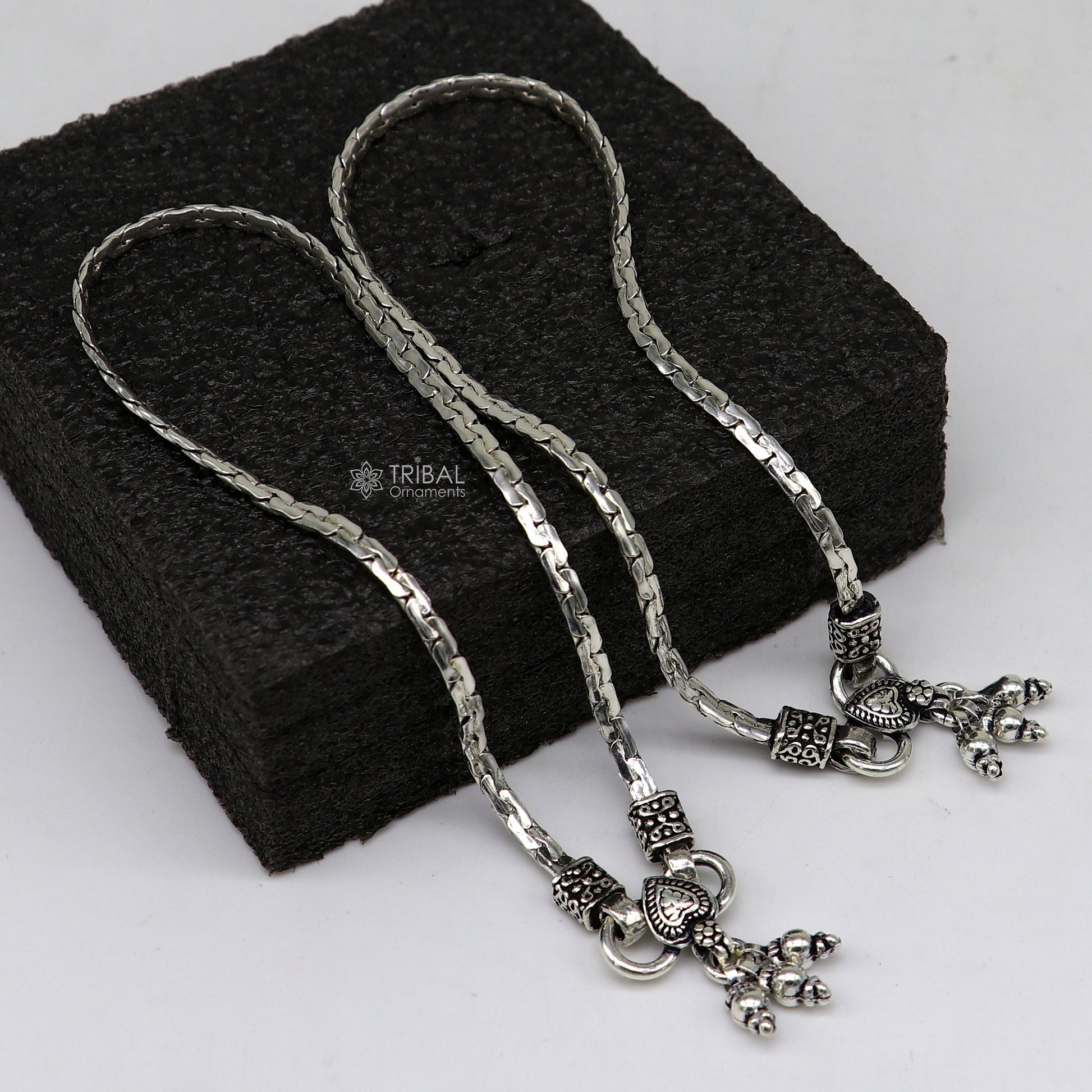 Handmade fabulous unique chain 925 sterling silver ankle bracelet, silver anklets, foot bracelet amazing belly dance jewelry gift her ank603 - TRIBAL ORNAMENTS