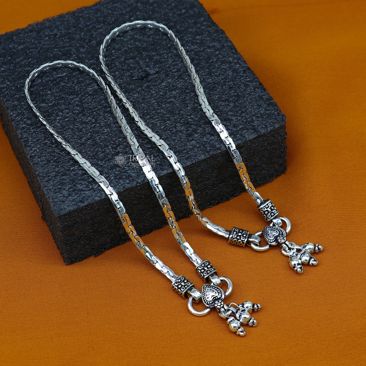 Handmade fabulous unique chain 925 sterling silver ankle bracelet, silver anklets, foot bracelet amazing belly dance jewelry gift her ank603 - TRIBAL ORNAMENTS