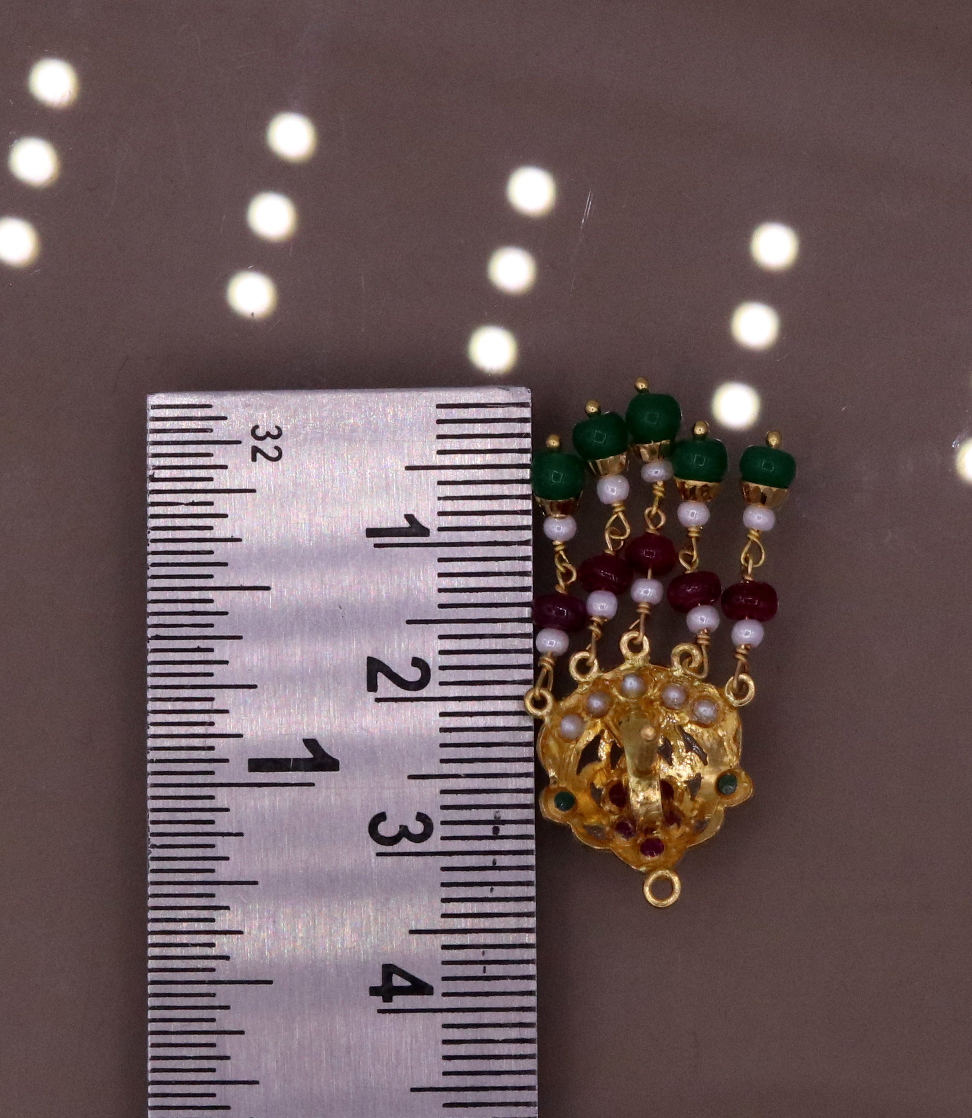 Handmade genuine 22kt yellow gold handmade gorgeous necklace set with fabulous color beads , wedding tribal rajput punjabijewelry india - TRIBAL ORNAMENTS