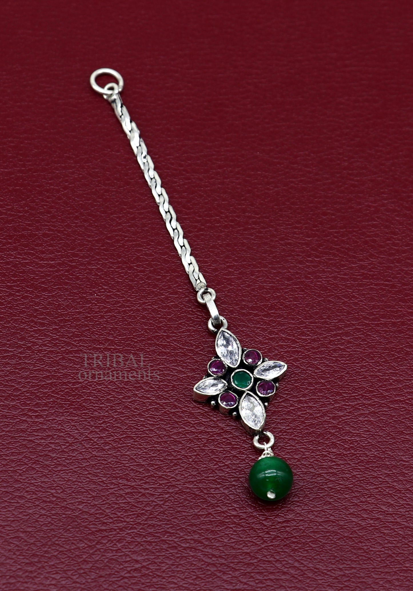 Handmade indian antique style cut stone designer flower shape tribal temple jewelry pendant for excellent gifting, pretty pendant nsp459 - TRIBAL ORNAMENTS