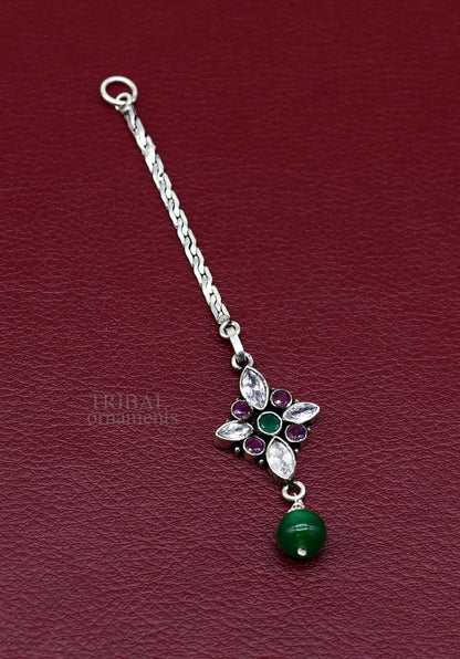 Handmade indian antique style cut stone designer flower shape tribal temple jewelry pendant for excellent gifting, pretty pendant nsp459 - TRIBAL ORNAMENTS