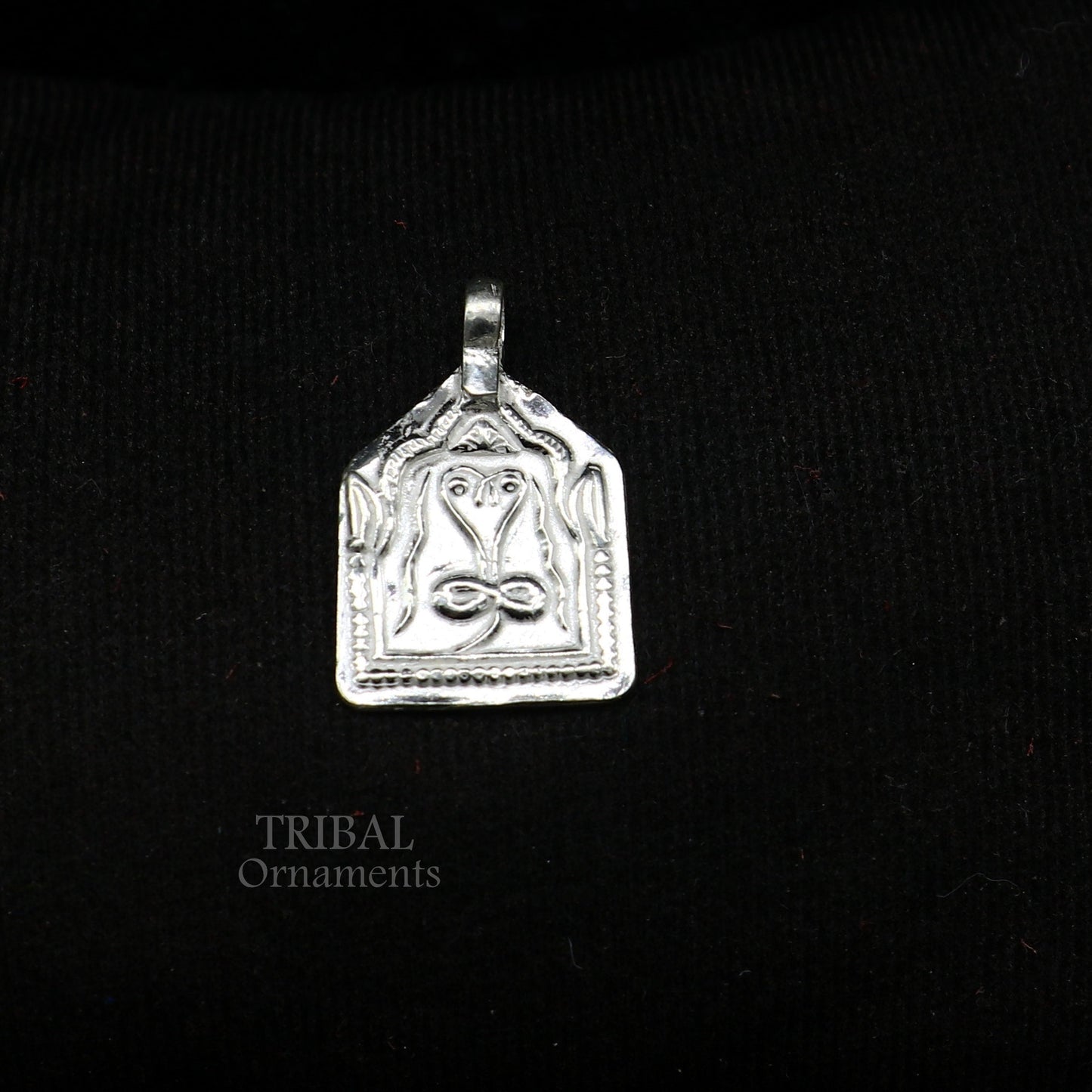 Handmade Indian ethnic deity snake pendant, 925 sterling silver vintage design trendy pendant jewelry, belly dance tribal jewelry  nsp566 - TRIBAL ORNAMENTS
