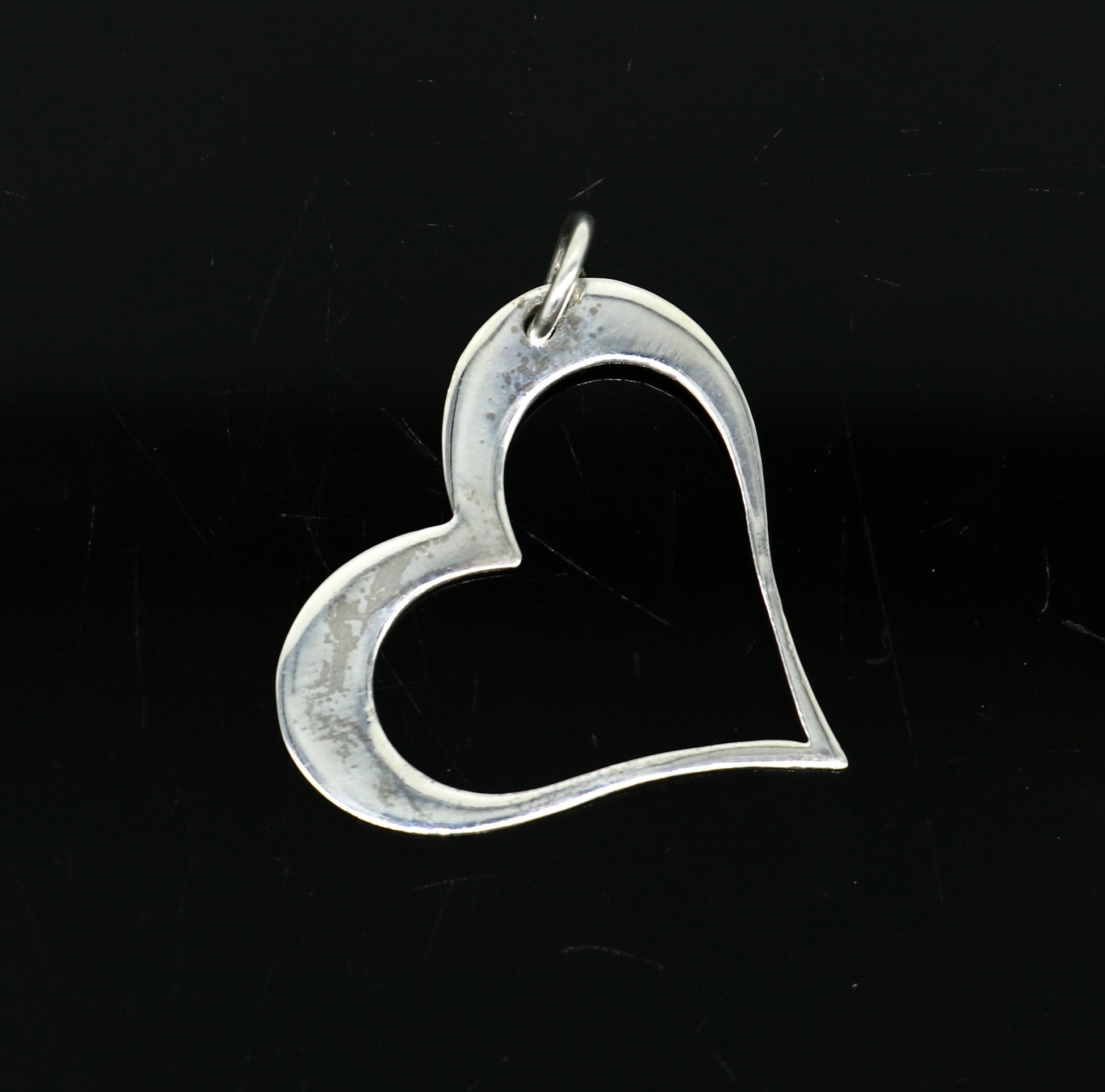 Handmade solid 925 sterling silver heart pendant, excellent unique design stylish unisex personalized gift pendant jewelry from india ssp521 - TRIBAL ORNAMENTS
