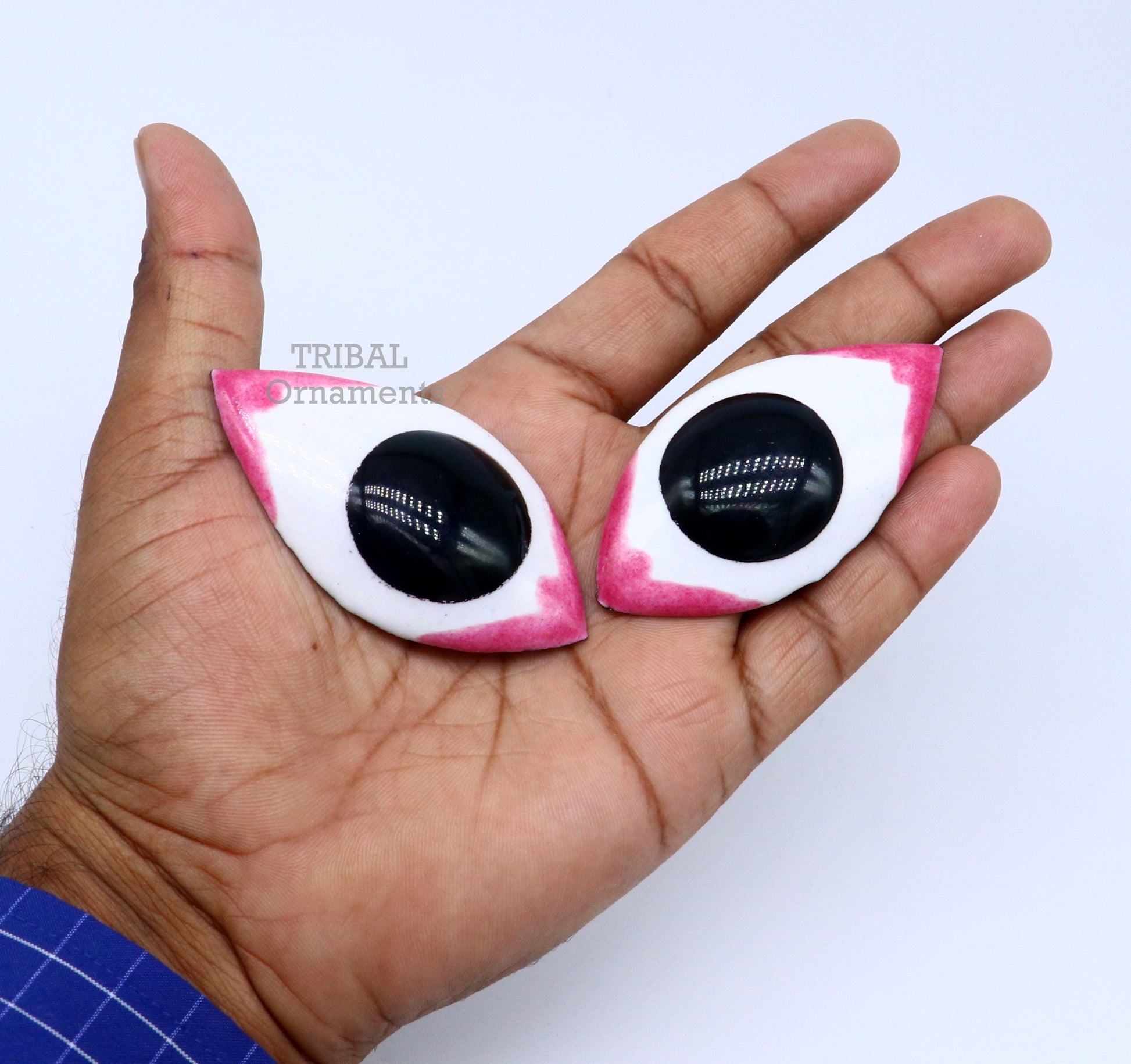 Handmade solid copper enamel eyes for statues or sculpture, best for eyes in idol statues, deities sculptures, temple articles su780 - TRIBAL ORNAMENTS