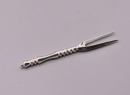 handmade solid silver chopsticks / knife and fork snack fruit food fork excellent hand crafted design daily use spoon03 - TRIBAL ORNAMENTS