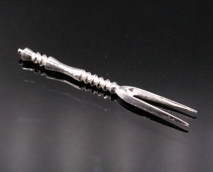 handmade solid silver chopsticks / knife and fork snack fruit food fork excellent hand crafted design daily use spoon03 - TRIBAL ORNAMENTS