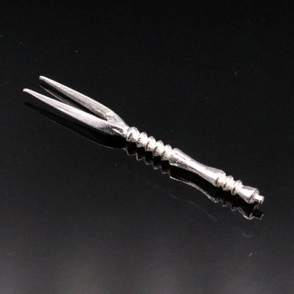 handmade solid silver chopsticks / knife and fork snack fruit food fork excellent hand crafted design daily use spoon03 - TRIBAL ORNAMENTS