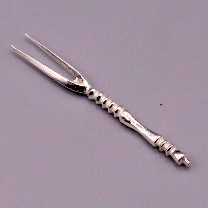 handmade solid silver chopsticks / knife and fork snack fruit food fork excellent hand crafted design daily use spoon03 - TRIBAL ORNAMENTS