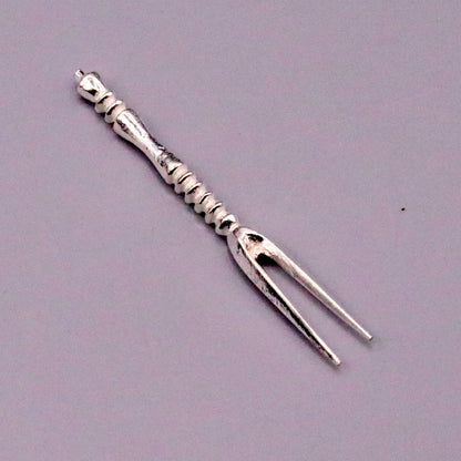 handmade solid silver chopsticks / knife and fork snack fruit food fork excellent hand crafted design daily use spoon03 - TRIBAL ORNAMENTS
