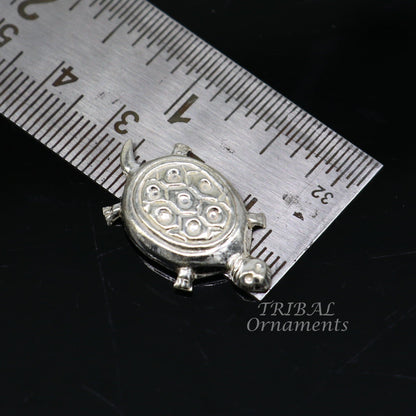 Handmade sterling silver vintage design small tortoise combo statue or sculpture, best puja article collection silver figurine article su870 - TRIBAL ORNAMENTS