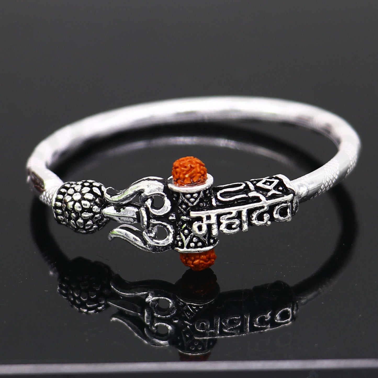Handmade vintage antique design customized silver baby bangle kada, excellent lord shiva Mahadeva bangle bracelet kada for gifting nbbk240 - TRIBAL ORNAMENTS