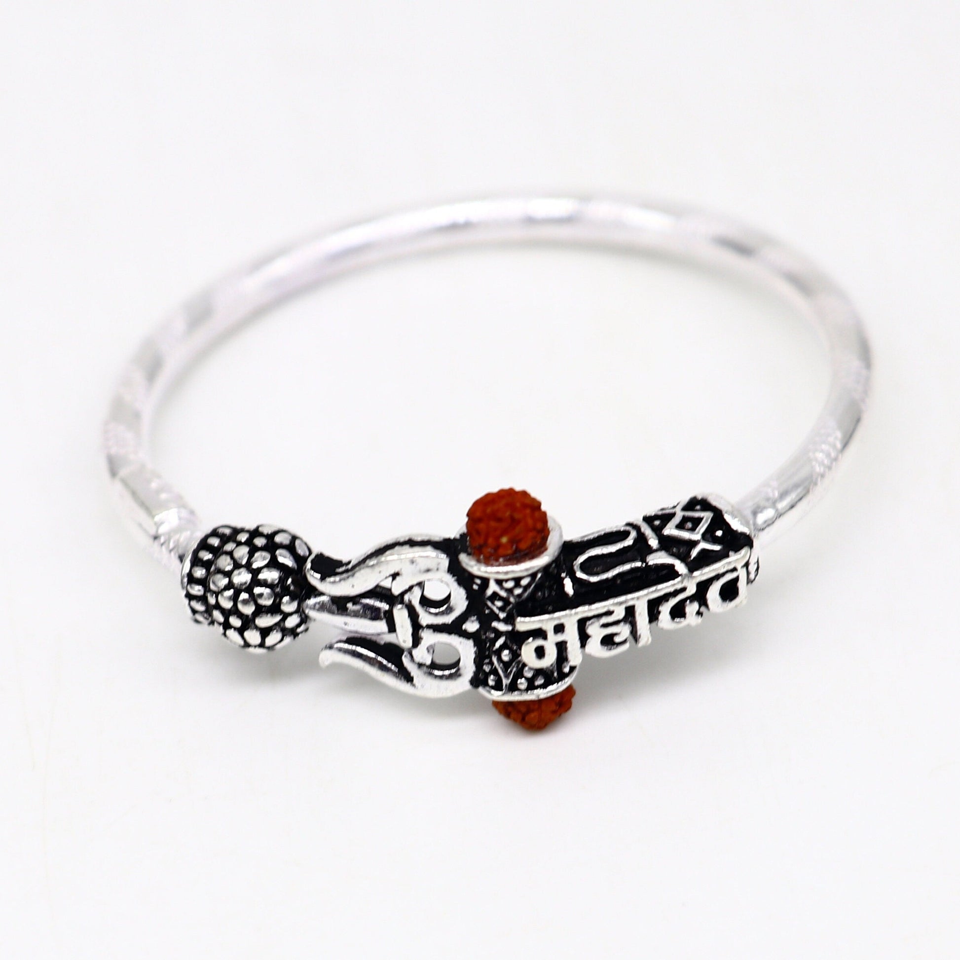 Handmade vintage antique design customized silver baby bangle kada, excellent lord shiva Mahadeva bangle bracelet kada for gifting nbbk240 - TRIBAL ORNAMENTS