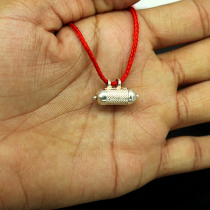 Handmade vintage customized design sterling silver amulet pendant, box pendant, container pendant excellent personalized gifting nsp412 - TRIBAL ORNAMENTS