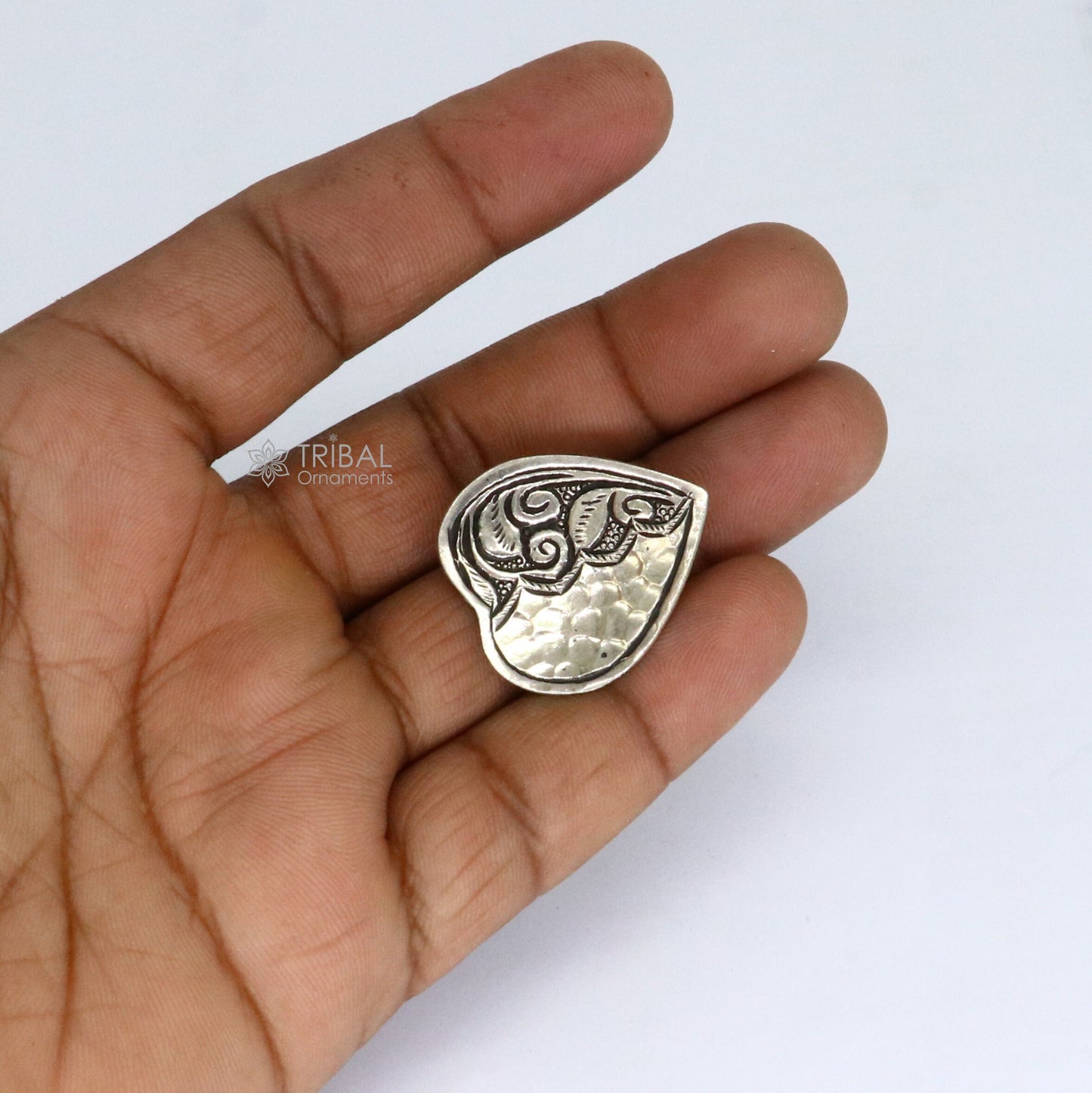 Heart shape Amazing Indian Classical cultural design 925 sterling silver adjustable ring, best tribal ethnic jewelry Navratri jewelry sr394 - TRIBAL ORNAMENTS