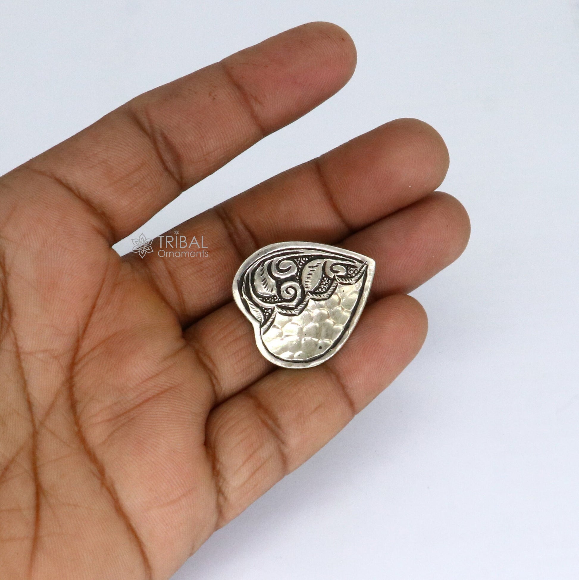 Heart shape Amazing Indian Classical cultural design 925 sterling silver adjustable ring, best tribal ethnic jewelry Navratri jewelry sr394 - TRIBAL ORNAMENTS