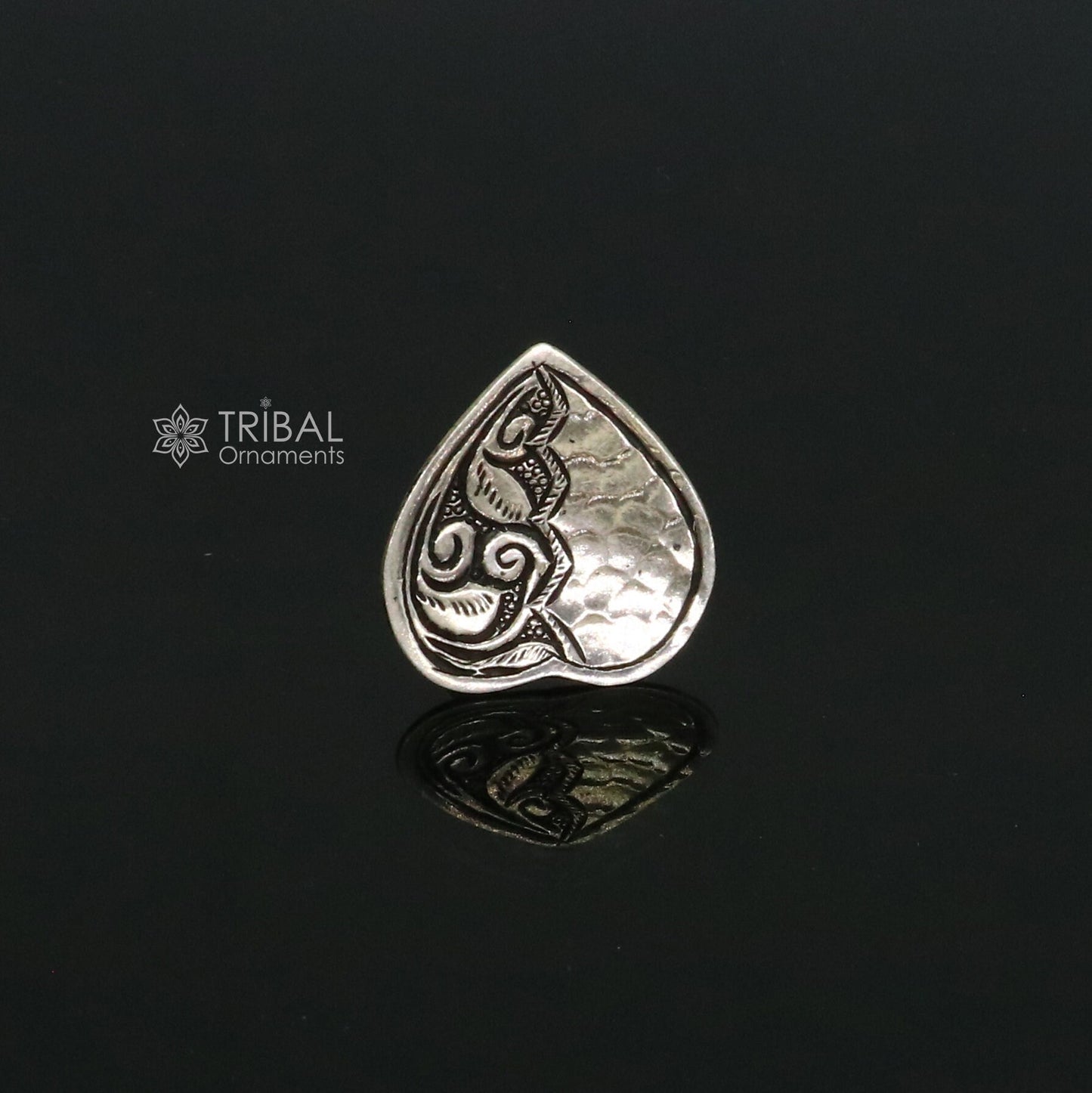 Heart shape Amazing Indian Classical cultural design 925 sterling silver adjustable ring, best tribal ethnic jewelry Navratri jewelry sr394 - TRIBAL ORNAMENTS