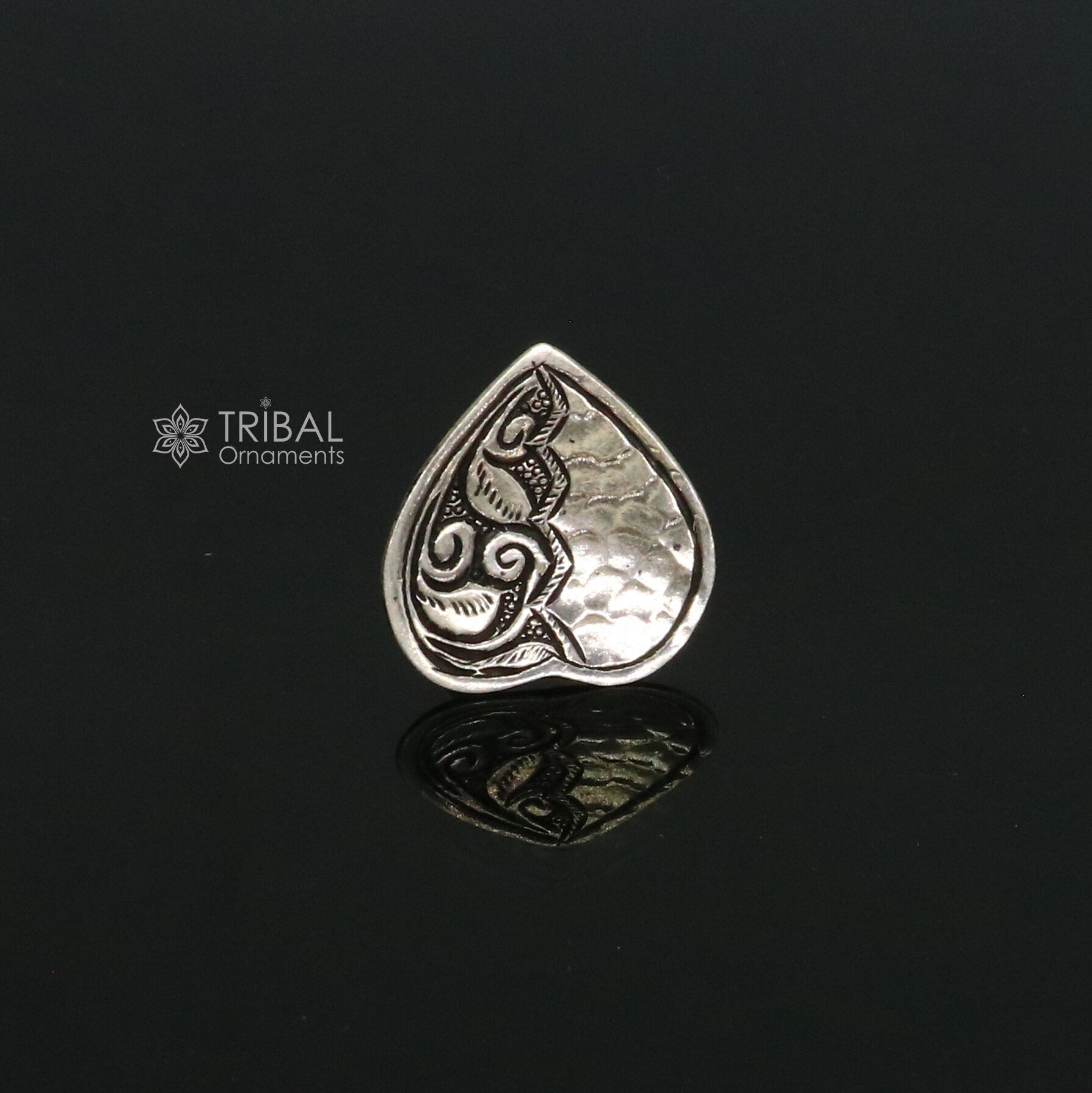 Heart shape Amazing Indian Classical cultural design 925 sterling silver adjustable ring, best tribal ethnic jewelry Navratri jewelry sr394 - TRIBAL ORNAMENTS
