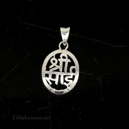 925 sterling silver Shree Sai Baba pendant, handmade tribal jewelry with intricate divine design, personalized jewelry locket.