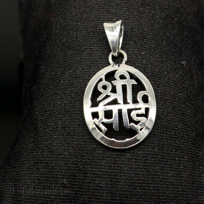 925 sterling silver Shree Sai idol pendant, handmade tribal jewelry with intricate divine design and personalized touch.
