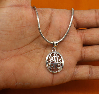 925 sterling silver Shree Sai pendant by TRIBAL ORNAMENTS featuring intricate handmade divine idol design for personalized jewelry.