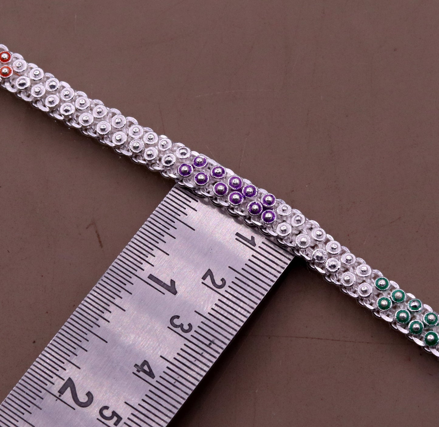 indian style 10.5" Sterling silver handmade gorgeous ankle bracelet gifting ankles feet bracelet tribal ethnic belly dance jewelry ank5 - TRIBAL ORNAMENTS