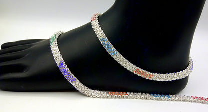 indian style 10.5" Sterling silver handmade gorgeous ankle bracelet gifting ankles feet bracelet tribal ethnic belly dance jewelry ank5 - TRIBAL ORNAMENTS