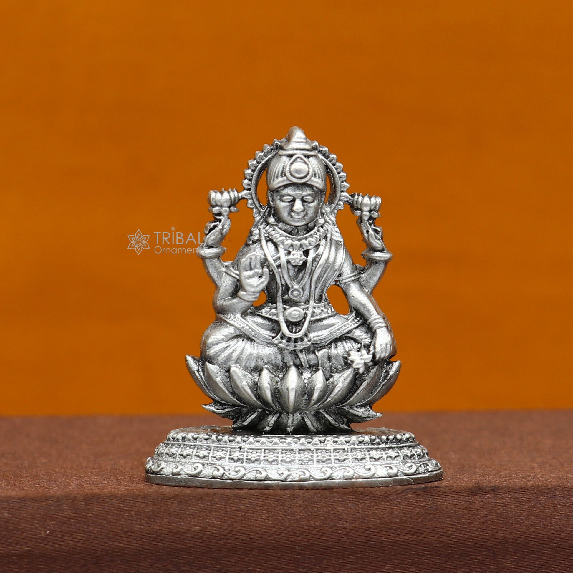 Kamlasan Goddess Lakshmi Divine statue figurine for puja,best way for Diwali festival puja or worshipping for wealth and prosperity art740 - TRIBAL ORNAMENTS