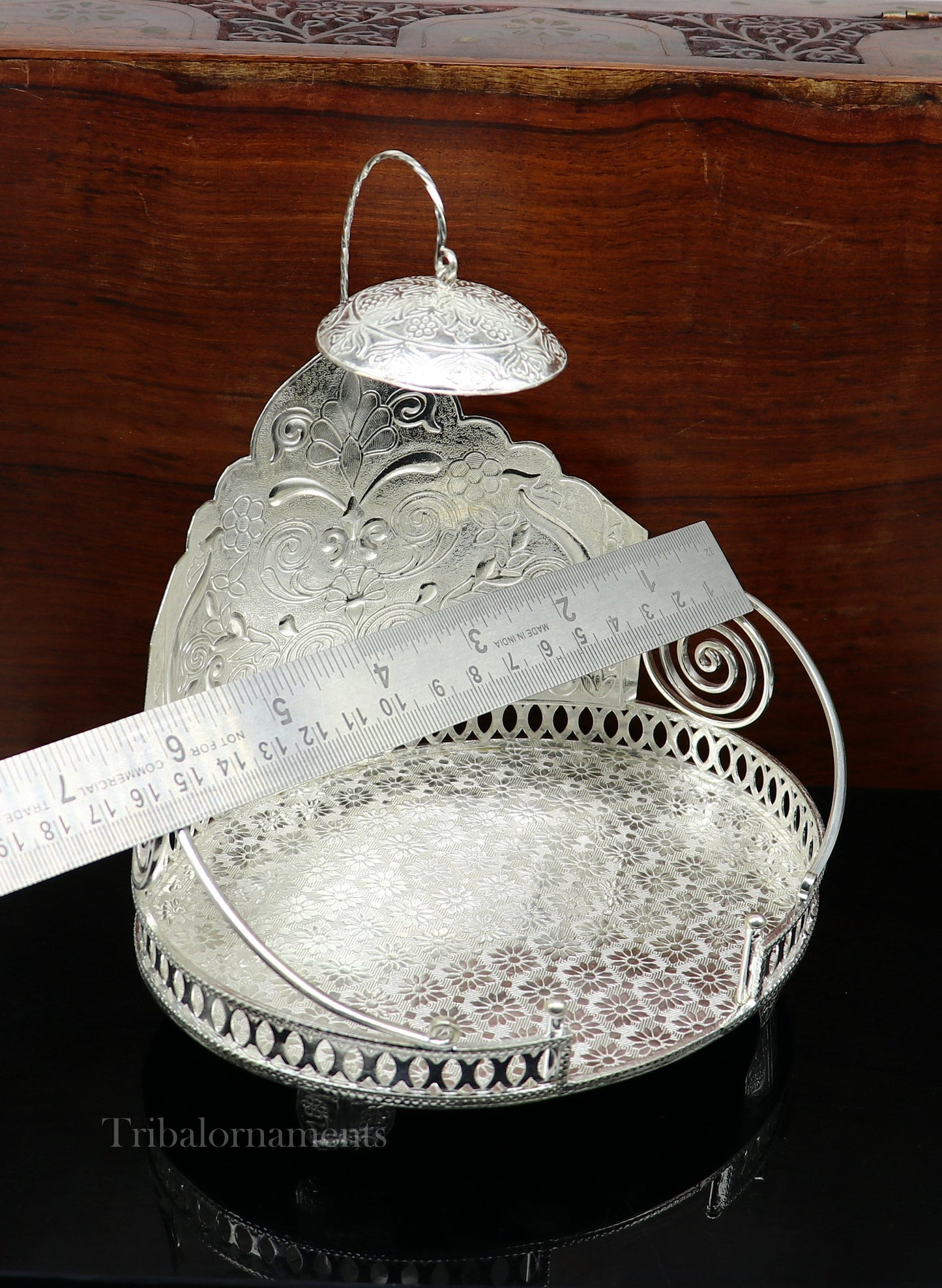 Large size 925 sterling silver solid Sinhasan, singhasan idol god throne, god statue's chair, temple puja article best collectible su572 - TRIBAL ORNAMENTS