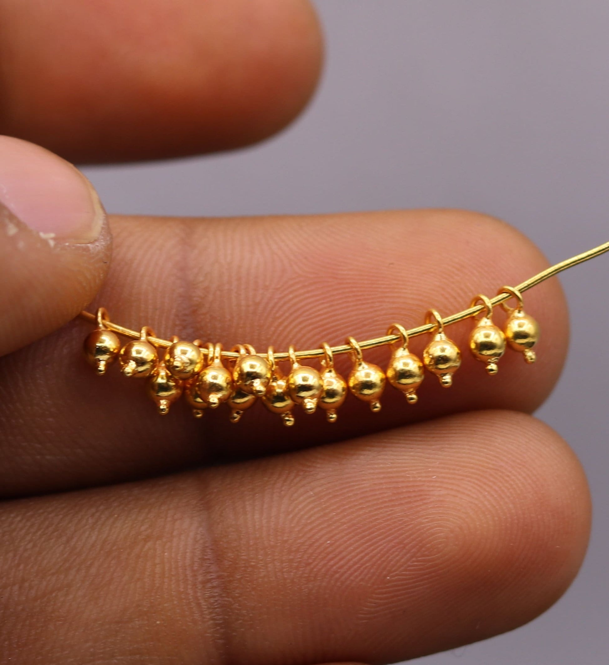 Loose beads Lot of 20 pieces Vintage handmade 22kt yellow gold beads bell for jewelry making idea tribal hanging bells findings BD027 - TRIBAL ORNAMENTS