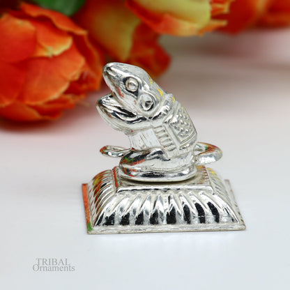 Lord Ganesha Vahan Mushak  maharaj sterling silver handmade small article for puja, best gift for lord ganesha, divine statue su608 - TRIBAL ORNAMENTS