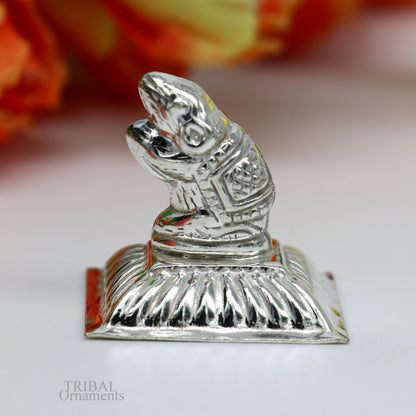 Lord Ganesha Vahan Mushak  maharaj sterling silver handmade small article for puja, best gift for lord ganesha, divine statue su609 - TRIBAL ORNAMENTS