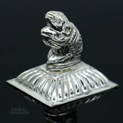 Lord Ganesha Vahan Mushak  maharaj sterling silver handmade small article for puja, best gift for lord ganesha, divine statue su609 - TRIBAL ORNAMENTS