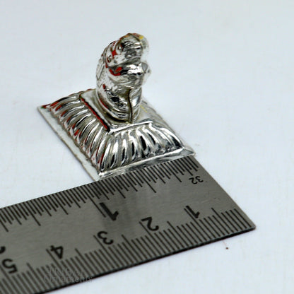 Lord Ganesha Vahan Mushak  maharaj sterling silver handmade small article for puja, best gift for lord ganesha, divine statue su609 - TRIBAL ORNAMENTS