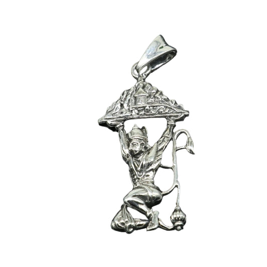 Lord hanuman with mount pendant 92.5 sterling silver handmade divine blessing pendant, amazing craftsmanship pendant gifting jewelry ssp906 - TRIBAL ORNAMENTS